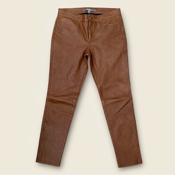 Kenna T Brown Leather Pants Tan Size 27 - Picture 3 of 9